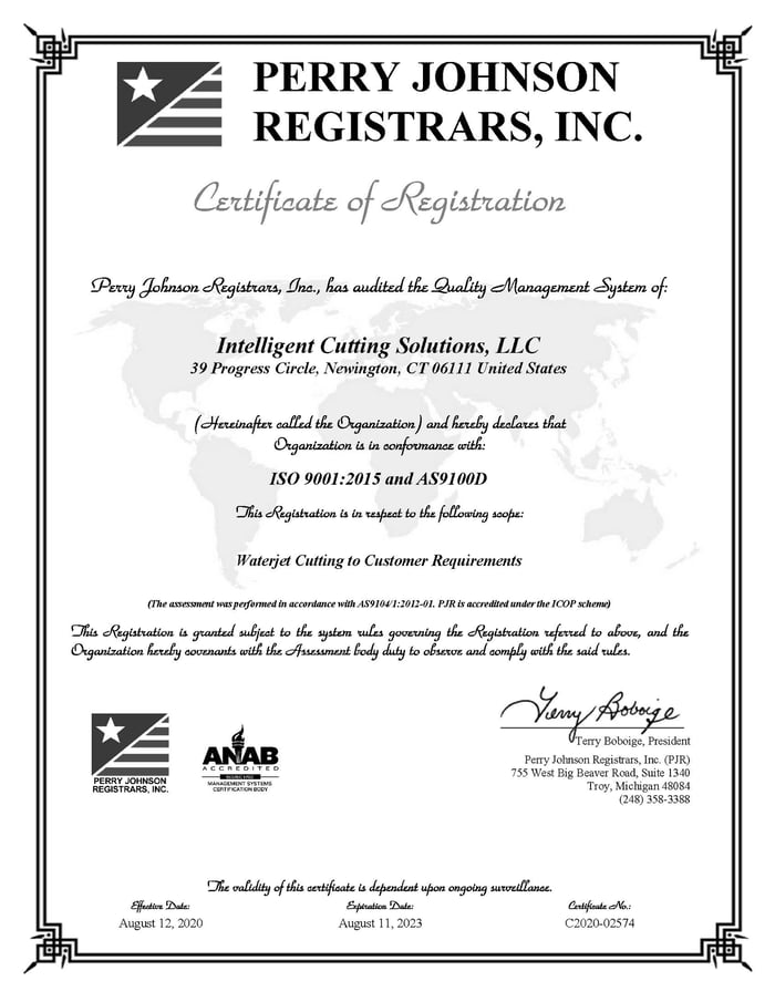 AS9100D & ISO9001:2015 Certifications
